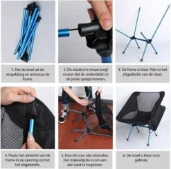 Lopoleis® Campingstoel – Campingstoel Opvouwbaar – Visstoel – Vouwstoel – Strandstoel – Inklapbaar – Lichtgewicht – Outdoor Stoel - Hoge Rugleuning -Bo-Camp Winkel 1200x1190
