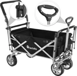 Tectake - Opvouwbare Bolderwagen Handkar Nico Zwart - 403549 -Bo-Camp Winkel 1200x1191 11