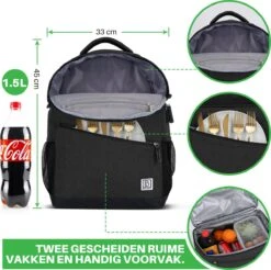 Brisby 4 Laags Geïsoleerde Koeltas Rugzak - 25 Liter - Met Handige Vakken Voor Bestek En Essentials - Waterafstotend Materiaal - Zwart 14 Brisby 4 Laags Geïsoleerde Koeltas Rugzak - 25 Liter - Met Handige Vakken Voor Bestek En Essentials - Waterafstotend Materiaal - Zwart -Bo-Camp Winkel 1200x1196 2