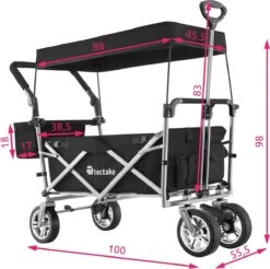 Tectake - Opvouwbare Bolderwagen Handkar Nico Zwart - 403549 -Bo-Camp Winkel 1200x1197 10