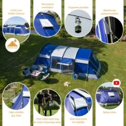 Skandika Montana 8 Sleeper Tent – Tunneltent – 8 Persoons Familietent - Campingtent – Sleeper Technology (2 Tot 4 Extra Donkere Slaapcabines) – Ingenaaide Tentvloer - Muggengaas – 700 X 310 X 200 Cm (LxBxH) – 5000mm Waterkolom – Kamperen – Blauw/wit 10 Skandika Montana 8 Sleeper Tent – Tunneltent – 8 Persoons Familietent - Campingtent – Sleeper Technology (2 Tot 4 Extra Donkere Slaapcabines) – Ingenaaide Tentvloer - Muggengaas – 700 X 310 X 200 Cm (LxBxH) – 5000mm Waterkolom – Kamperen – Blauw/wit -Bo-Camp Winkel 1200x1199 8