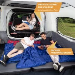 Skandika Pitea XL CROSS Tent – Koepeltenten - Autotent – Campingtent Voor SUV, Caddy, Auto, CUV - Voor Max. 4 Personen – Vrijstaand – Met/zonder Slaapcabine – Max. Stahoogte 230 Cm – 3000mm Waterkolom - 475 X 290 X 230 Cm (LxBxH) – Kamperen - Grijs -Bo-Camp Winkel 1200x1200 1007