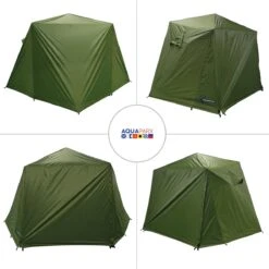 FisherPro Karpertent Met Stormcover – Vistent – Tent - Bescherming Tegen Zon En Wind – 100% Waterdichte Stormhoes – Met Handige Meeneemtas – Ook Geschikt Als Strandtent Of Festivaltent – Extra Veiligheid En Warmte Door Stormcover -Bo-Camp Winkel 1200x1200 1072