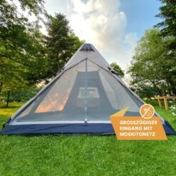 Skandika Tipi Kotona Air Opblaasbare Tent – Opblaasbare Tenten - 4 Persoons Tipi Tent – Tenten - Campingtent – Ingenaaide Tentvloer – Muggengaas – 260 Cm Stahoogte – 490 X 370 X 260 (L X B X H) – Outdoor, Camping, Tuin – Luchttent - Kamperen - Beige -Bo-Camp Winkel 1200x1200 1075