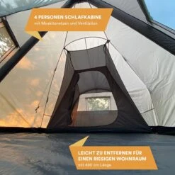 Skandika Tipi Kotona Air Opblaasbare Tent – Opblaasbare Tenten - 4 Persoons Tipi Tent – Tenten - Campingtent – Ingenaaide Tentvloer – Muggengaas – 260 Cm Stahoogte – 490 X 370 X 260 (L X B X H) – Outdoor, Camping, Tuin – Luchttent - Kamperen - Beige -Bo-Camp Winkel 1200x1200 1076