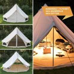 Skandika Tipii 400 Canvas Tent – Tipi-tenten – 8 Persoons Familietent - Campingtent – Muggengaas – 250 Cm Stahoogte – 400 Cm Diameter – 4000 Mm Waterkolom – Indische Tent, Partytent, Festivaltent – Outdoor, Camping, Tuin – Kamperen – Wit -Bo-Camp Winkel 1200x1200 1109