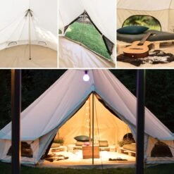 Skandika Tipii 400 Canvas Tent – Tipi-tenten – 8 Persoons Familietent - Campingtent – Muggengaas – 250 Cm Stahoogte – 400 Cm Diameter – 4000 Mm Waterkolom – Indische Tent, Partytent, Festivaltent – Outdoor, Camping, Tuin – Kamperen – Wit -Bo-Camp Winkel 1200x1200 1110