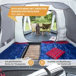 Skandika Pitea XL UP Tent – Koepeltenten - Autotent – 4 Persoons Campingtent Voor SUV, Caddy, Auto, CUV – Vrijstaand – Met/zonder Slaapcabine – Max. Stahoogte 200 Cm – Waterdicht Met 3000mm Waterkolom - 515 X 300 X 200 Cm (LxBxH) – Kamperen - Grijs -Bo-Camp Winkel 1200x1200 1118