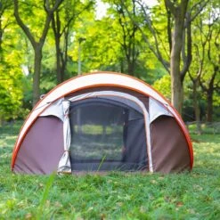 Fly Lab Luxe Pop Up Tent - Kampeer Tent - Grijs/Oranje - 4 Persoons -Bo-Camp Winkel 1200x1200 1137