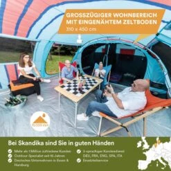 Skandika Gotland Tunneltent Voor 6 Personen, Grote Familietent In Racing-design, Ingenaaide Tentbodem, Waterdicht, 5000 Mm Waterkolom, Slaapcabine Met Scheidingswand, Muggennet (let Op, Komt Met Kleurfouten) -Bo-Camp Winkel 1200x1200 1149