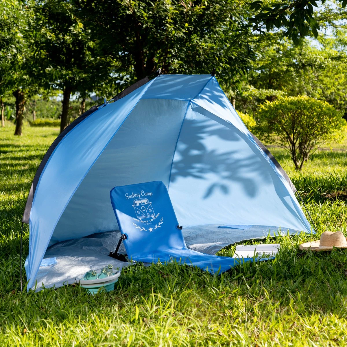 Navaris Windscherm Voor Het Strand - Zon- En Windbescherming Voor Drie Personen - Pop-up Speeltent Met UV- Bescherming - Beach Shelter Met Draagtas 5 Navaris Windscherm Voor Het Strand - Zon- En Windbescherming Voor Drie Personen - Pop-up Speeltent Met UV- Bescherming - Beach Shelter Met Draagtas - Afbeelding 5