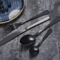 SMILON Bestekset In Koffer Zwart - 16 Delig Messen Vorken Lepels Voor 4 Personen - Camping - Ideaal Voor Reizen, Kamperen, Thuis -Bo-Camp Winkel 1200x1200 1205