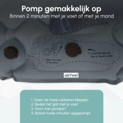 AirFeel Opblaasbaar Slaapmatje - Ingebouwde Pomp En Kussen - Lichtgewicht - 196 X 60 X 6cm - Gray -Bo-Camp Winkel 1200x1200 1306