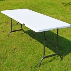 Casaria Tuintafel Opvouwbaar – Met Draaggreep 220x70 Cm – Wit -Bo-Camp Winkel 1200x1200 132
