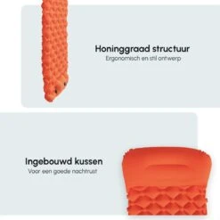 AirFeel Lichtgewicht Opsblaasbaar Slaapmatje - Ingebouwde Pomp En Kussen - 196 X 60 X 6 Cm - Orange -Bo-Camp Winkel 1200x1200 1321