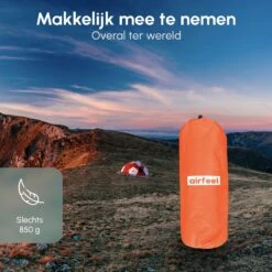 AirFeel Lichtgewicht Opsblaasbaar Slaapmatje - Ingebouwde Pomp En Kussen - 196 X 60 X 6 Cm - Orange -Bo-Camp Winkel 1200x1200 1323