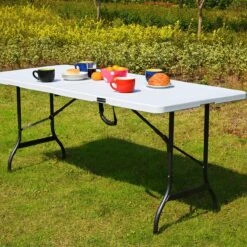 Casaria Tuintafel Opvouwbaar – Met Draaggreep 220x70 Cm – Wit -Bo-Camp Winkel 1200x1200 133