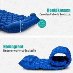 TRVLMORE Slaapmat - Zelfopblazend - 1 Persoons - Ingebouwde Pomp En Kussen - Blauw -Bo-Camp Winkel 1200x1200 1333