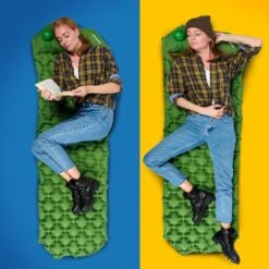 TRVLMORE Slaapmat - Zelfopblazend - 1 Persoons - Ingebouwde Pomp En Kussen - Groen -Bo-Camp Winkel 1200x1200 1344