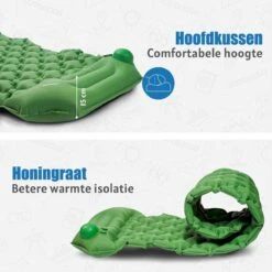 TRVLMORE Slaapmat - Zelfopblazend - 1 Persoons - Ingebouwde Pomp En Kussen - Groen -Bo-Camp Winkel 1200x1200 1349