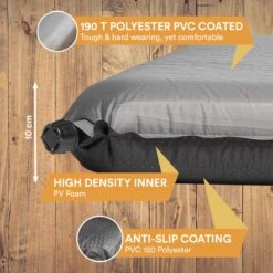 Skandika Easy Single Zelfopblaasbaar Slaapmat – Slaapmat – Slaapmat Zelfopblazend – Logeerbed – Polyester, PVC - Premium Zelfopblazend Luchtbed, Antislip-materiaal, Ideaal Voor Camping – Outdoor, Camping – Kamperen – 196 X 60 X 10 Cm – 3.2kg - Grijs -Bo-Camp Winkel 1200x1200 1387