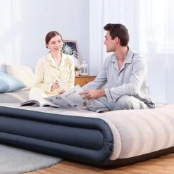 Sable Luxe Queen Size 2 Persoons Luchtmatras Met Ingebouwd Kussen, Opblaasbaar Luchtbed Met Ingebouwde Elektrische Pomp Voor Kamperen, Reizen Of Overnachtende Gasten Of Festival -Bo-Camp Winkel 1200x1200 1399