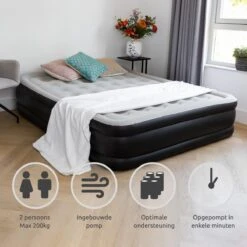 BluMill Luchtbed - 2-persoons - Ingebouwde Pomp - 203x152x36 Cm - Duurzame Keuze -Bo-Camp Winkel 1200x1200 1408