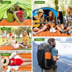 LVNRIDS Isomat, Zelfopblazend, Ultralicht, Luchtmatras, Camping, Zelfopblaasbaar, Opblaasbaar Matras, 3,9 Inch Dik, Met Voetperspomp En Kussen, Voor Camping, Reizen, Outdoor, Wandelen, Strand, Oranje -Bo-Camp Winkel 1200x1200 1482
