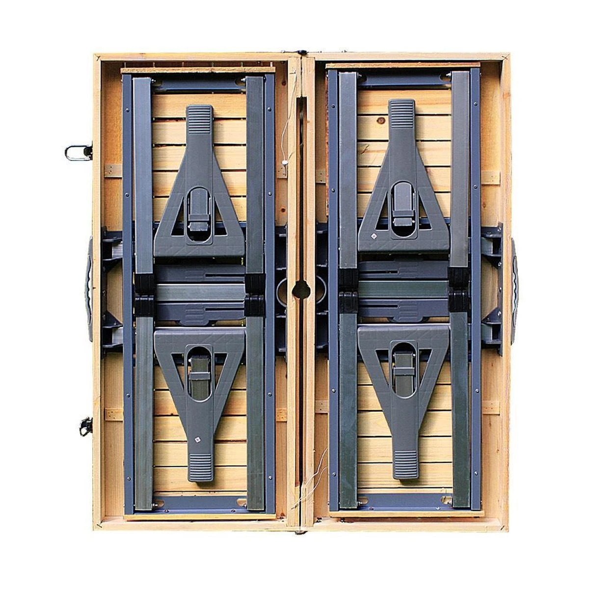 Merkloos Deuba Picknicktafel Campingtafel - Opvouwbaar Voor 4 Personen - Hout En Aluminium 4 Merkloos Deuba Picknicktafel Campingtafel - Opvouwbaar Voor 4 Personen - Hout En Aluminium - Afbeelding 4