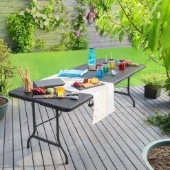 Casaria Tuintafel Opvouwbaar – Met Draaggreep 180x75 Cm – Zwart -Bo-Camp Winkel 1200x1200 189