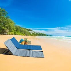 Strandmat Opvouwbaar Met Schouderband - Strandstoel Grijs 145x47x52 -Bo-Camp Winkel 1200x1200 215