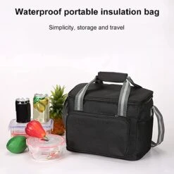 IBright Koeltas Opvouwbaar 15 Liter - 4 Laags Geïsoleerde Lunchtas - Waterdicht - Zwart -Bo-Camp Winkel 1200x1200 325