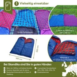 Skandika Dundee Flannel-R Slaapzak – Slaapzakken – Slaapzakken Volwassen - Maat M – Unisex - Katoen, Luxe Kwaliteit, Dubbele Slaapzak, 3 Seizoenen, Tot -20°C - 220 X 80 Cm - Outdoor Kampeerslaapzak – Ritssluiting Rechts - Grijs/geel -Bo-Camp Winkel 1200x1200 720