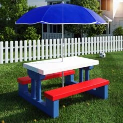 Merkloos Kinder Picknicktafel Met Parasol - Blauw 18 Merkloos Kinder Picknicktafel Met Parasol - Blauw -Bo-Camp Winkel 1200x1200 77