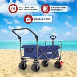 AREBOS Handkar | Transportwagen | Apparatuurwagen | Opvouwbaar | Duwstang| Blauw -Bo-Camp Winkel 1200x1200 787