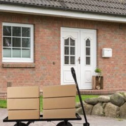 Relaxdays Bolderkar Tuin - Platte Tuinwagen - Luchtbanden - 200 Kg - Transportkar - Staal -Bo-Camp Winkel 1200x1200 791