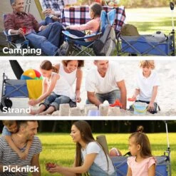 LifeGoods Bolderkar - Opvouwbaar - Tot 80KG - 94L - Wasbaar Polyester - 98x45cm - Blauw/Grijs -Bo-Camp Winkel 1200x1200 798