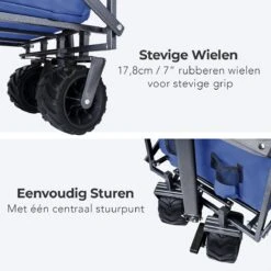 LifeGoods Bolderkar - Opvouwbaar - Tot 80KG - 94L - Wasbaar Polyester - 98x45cm - Blauw/Grijs -Bo-Camp Winkel 1200x1200 802