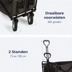 LifeGoods Bolderkar - Opvouwbaar - Draaibare Wielen - 2 Standen - 70KG Draagkracht - Grijs 13 LifeGoods Bolderkar - Opvouwbaar - Draaibare Wielen - 2 Standen - 70KG Draagkracht - Grijs -Bo-Camp Winkel 1200x1200 818