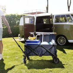 Campart Bolderkar HC-0910 - Opvouwbaar - Bolderwagen Met Stevig Harmonicaframe - Inclusief Opbergtas En Bodemplaat - Blauw -Bo-Camp Winkel 1200x1200 827