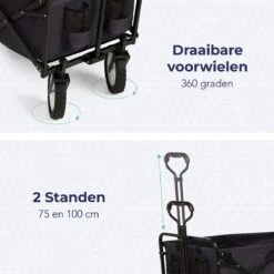 LifeGoods Bolderkar - Opvouwbaar - Draaibare Wielen - 2 Standen - 70KG Draagkracht - Zwart 12 LifeGoods Bolderkar - Opvouwbaar - Draaibare Wielen - 2 Standen - 70KG Draagkracht - Zwart -Bo-Camp Winkel 1200x1200 868