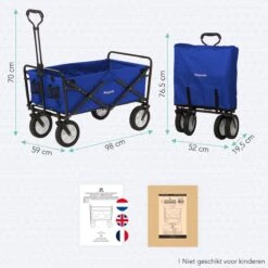 LifeGoods Bolderkar - Opvouwbaar - Draaibare Wielen - 2 Standen - 70KG Draagkracht - Blauw 17 LifeGoods Bolderkar - Opvouwbaar - Draaibare Wielen - 2 Standen - 70KG Draagkracht - Blauw -Bo-Camp Winkel 1200x1200 901