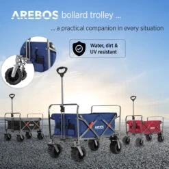 AREBOS Handkar | Transportwagen | Apparatuurwagen | Opvouwbaar | Blauw -Bo-Camp Winkel 1200x1200 906