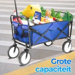 Merkloos Bolderkar - Bolderkar Opvouwbaar - Bolderwagen - Bolderwagen Opvouwbaar - Blauw -Bo-Camp Winkel 1200x1200 935