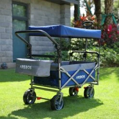AREBOS Premium Steekwagen Met Dak Opvouwbare Tuinkar Handkar Bolderkar Blauw / Grijs 15 AREBOS Premium Steekwagen Met Dak Opvouwbare Tuinkar Handkar Bolderkar Blauw / Grijs -Bo-Camp Winkel 1200x1200 963