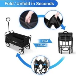 Rijoka Opvouwbare Bolderkar/Bolderwagen | Met Dakje En Draagtas | Zwart 12 Rijoka Opvouwbare Bolderkar/Bolderwagen | Met Dakje En Draagtas | Zwart -Bo-Camp Winkel 1200x1200 977