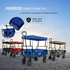 AREBOS Handwagen Vouwbare Dak Handwagen Vouwbare Trolley Uitrustingswagen Blauw 15 AREBOS Handwagen Vouwbare Dak Handwagen Vouwbare Trolley Uitrustingswagen Blauw -Bo-Camp Winkel 1200x1200 980