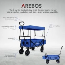 AREBOS Handwagen Vouwbare Dak Handwagen Vouwbare Trolley Uitrustingswagen Blauw 19 AREBOS Handwagen Vouwbare Dak Handwagen Vouwbare Trolley Uitrustingswagen Blauw -Bo-Camp Winkel 1200x1200 983