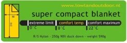LOWLAND OUTDOOR® Donzen Slaapzak - Super Compact Blanket - 210 X 80 Cm - 590gr +8°C -Bo-Camp Winkel 1200x406