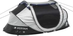 Deryan Cocoon Pop Up Tent - Slaapzak - Luchtbed - Luchtpomp - 4 Persoons - Zilver -Bo-Camp Winkel 1200x588 7